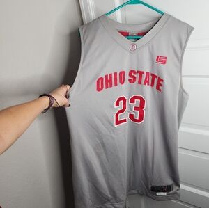 Nike OHIO STATE Buckeyes #23 LEBRON Baketball Jersey Gray Sewn Stitched Mens XL